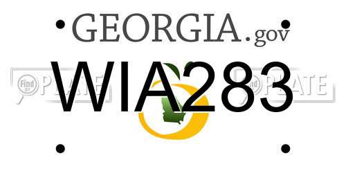 WIA283 Georgia License Plate