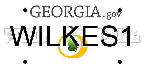 WILKES1 Georgia License Plate