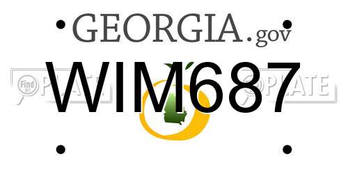 WIM687 Georgia License Plate