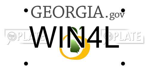 WIN4L Georgia License Plate