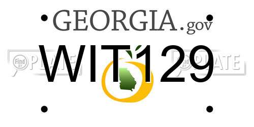 WIT129 Georgia License Plate