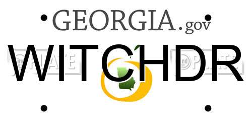 WITCHDR Georgia License Plate