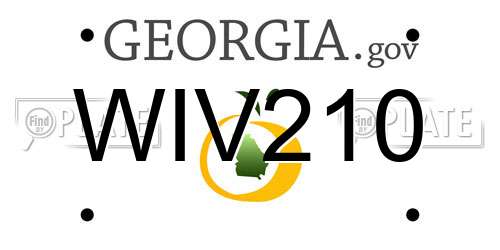 WIV210 Georgia License Plate
