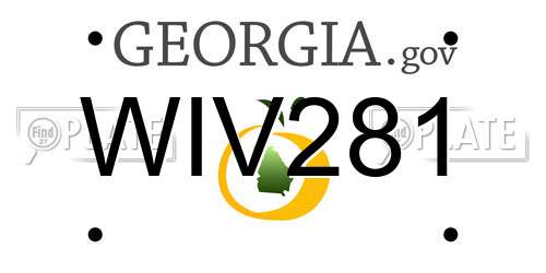 WIV281 Georgia License Plate