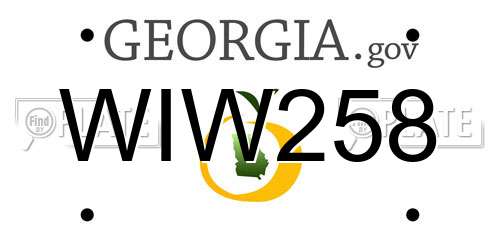 WIW258 Georgia License Plate