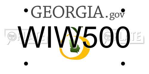 WIW500 Georgia License Plate