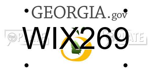 WIX269 Georgia License Plate