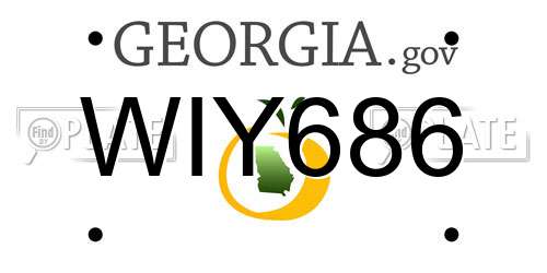 WIY686 Georgia License Plate