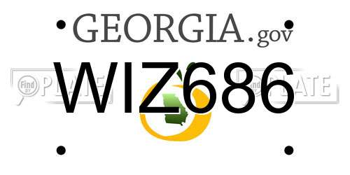 WIZ686 Georgia License Plate
