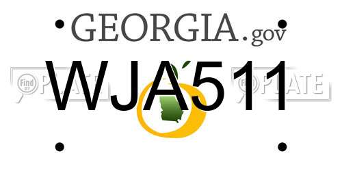 WJA511 Georgia License Plate