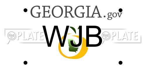 WJB Georgia License Plate