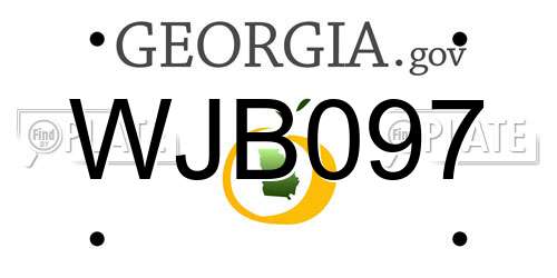 WJB097 Georgia License Plate