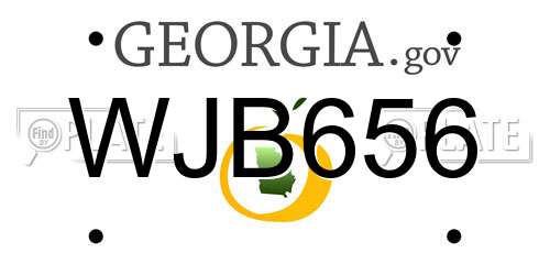 WJB656 Georgia License Plate