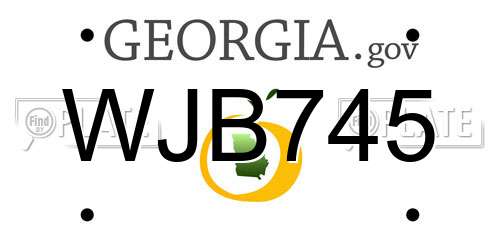 WJB745 Georgia License Plate