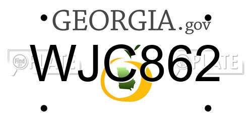 WJC862 Georgia License Plate