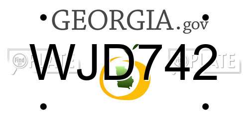 WJD742 Georgia License Plate