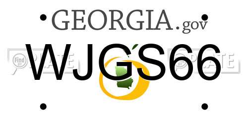 WJGS66 Georgia License Plate