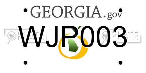 WJP003 Georgia License Plate