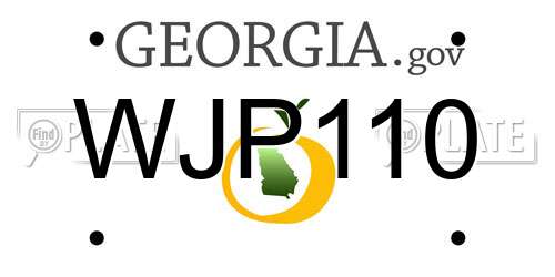 WJP110 Georgia License Plate