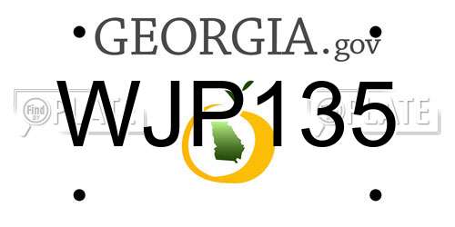 WJP135 Georgia License Plate