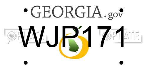 WJP171 Georgia License Plate