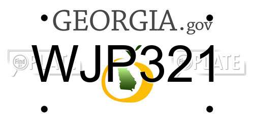 WJP321 Georgia License Plate