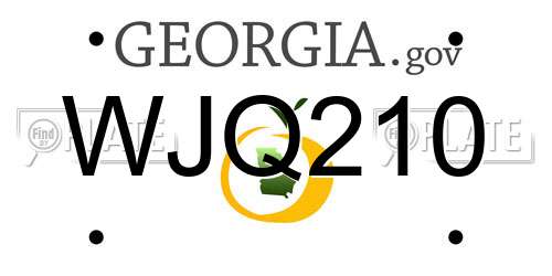WJQ210 Georgia License Plate