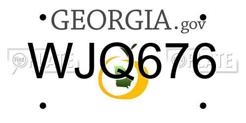 WJQ676 Georgia License Plate