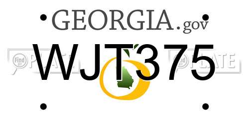 WJT375 Georgia License Plate