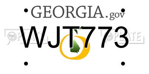WJT773 Georgia License Plate