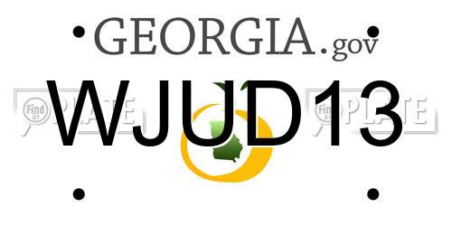 WJUD13 Georgia License Plate