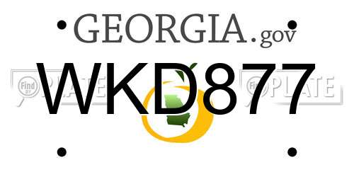 WKD877 Georgia License Plate