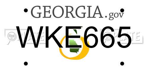 WKE665 Georgia License Plate