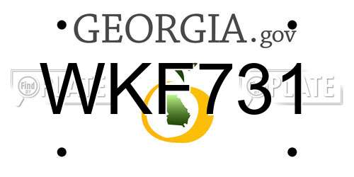 WKF731 Georgia License Plate