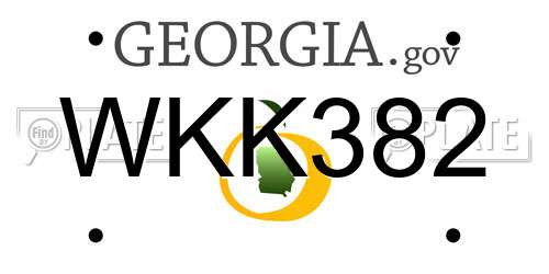 WKK382 Georgia License Plate