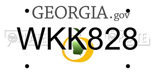 WKK828 Georgia License Plate