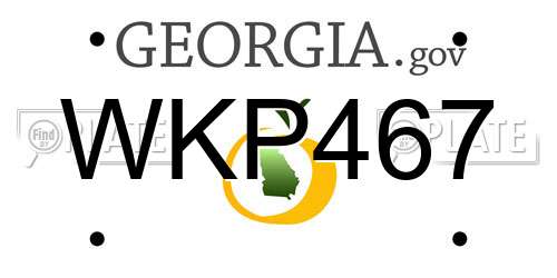 WKP467 Georgia License Plate