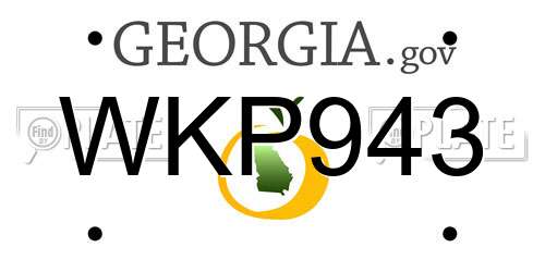 WKP943 Georgia License Plate