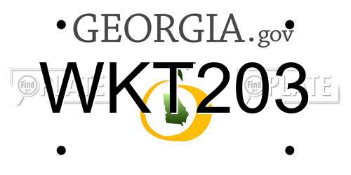 WKT203 Georgia License Plate