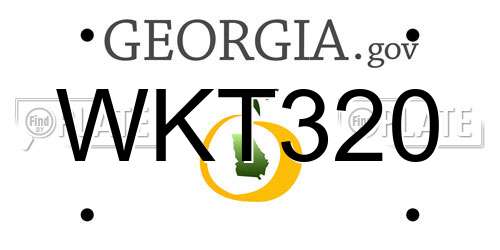 WKT320 Georgia License Plate
