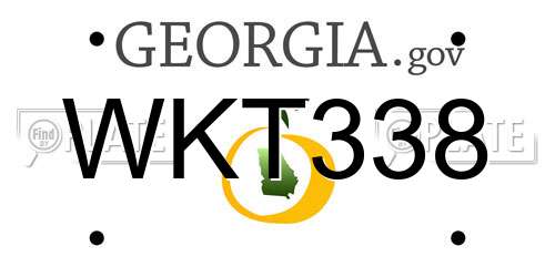 WKT338 Georgia License Plate