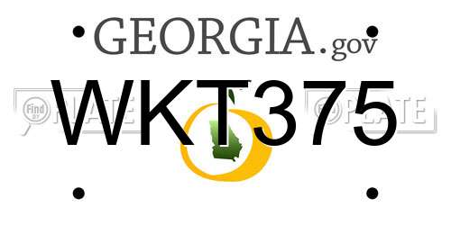 WKT375 Georgia License Plate