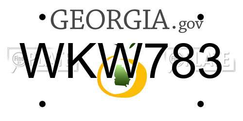 WKW783 Georgia License Plate