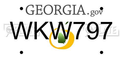 WKW797 Georgia License Plate