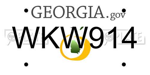 WKW914 Georgia License Plate