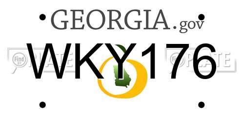 WKY176 Georgia License Plate