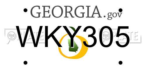 WKY305 Georgia License Plate