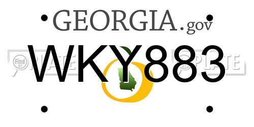 WKY883 Georgia License Plate