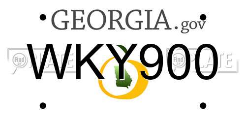 WKY900 Georgia License Plate