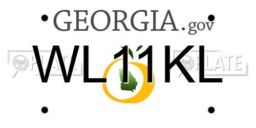 WL11KL Georgia License Plate